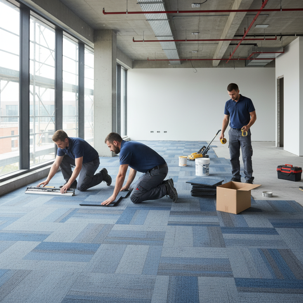 Premium Demand team carrying out a flooring installation