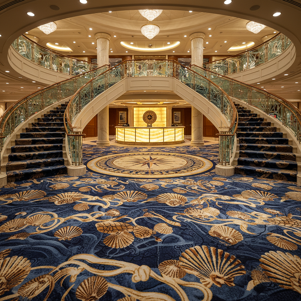 Specialist marine flooring installation aboard a cruise ship